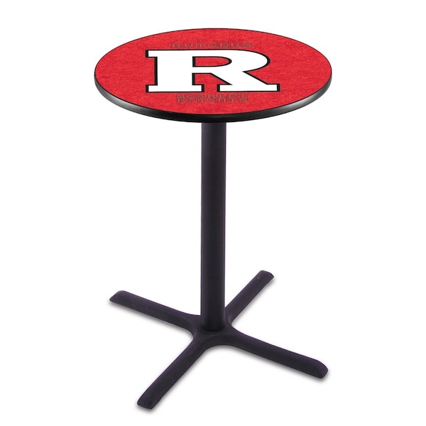 42" Blk Wrinkle Rutgers Pub Table